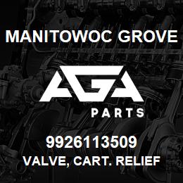 9926113509 Manitowoc Grove VALVE, CART. RELIEF @ 3900 PSI | AGA Parts