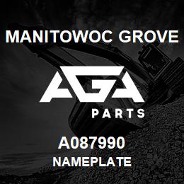 A087990 Manitowoc Grove NAMEPLATE | AGA Parts