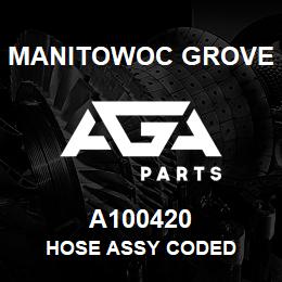 A100420 Manitowoc Grove HOSE ASSY CODED | AGA Parts