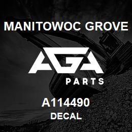 A114490 Manitowoc Grove DECAL | AGA Parts