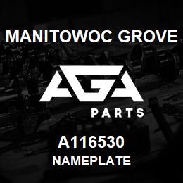 A116530 Manitowoc Grove NAMEPLATE | AGA Parts