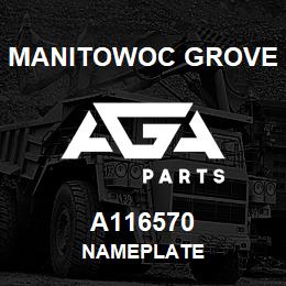 A116570 Manitowoc Grove NAMEPLATE | AGA Parts