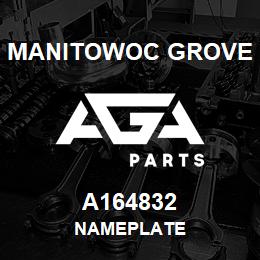 A164832 Manitowoc Grove NAMEPLATE | AGA Parts