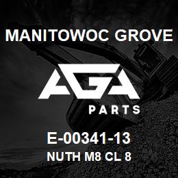 E-00341-13 Manitowoc Grove NUTH M8 CL 8 | AGA Parts