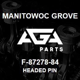 F-87278-84 Manitowoc Grove HEADED PIN | AGA Parts