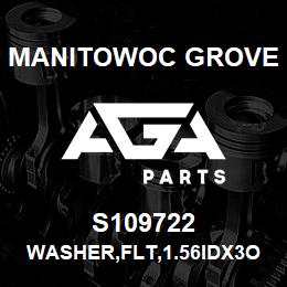 S109722 Manitowoc Grove WASHER,FLT,1.56IDX3ODX.125,NYL | AGA Parts