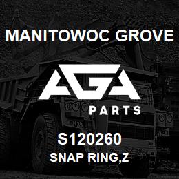 S120260 Manitowoc Grove SNAP RING,Z | AGA Parts