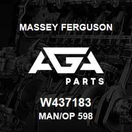 W437183 Massey Ferguson MAN/OP 598 | AGA Parts