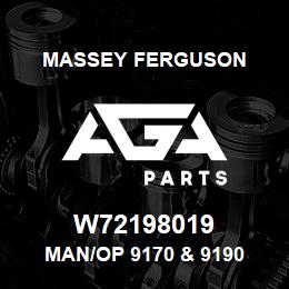 W72198019 Massey Ferguson MAN/OP 9170 & 9190 | AGA Parts