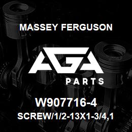 W907716-4 Massey Ferguson SCREW/1/2-13X1-3/4,12PT. | AGA Parts