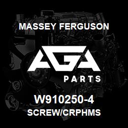 W910250-4 Massey Ferguson SCREW/CRPHMS | AGA Parts