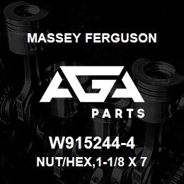 W915244-4 Massey Ferguson NUT/HEX,1-1/8 X 7 | AGA Parts