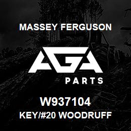 W937104 Massey Ferguson KEY/#20 WOODRUFF | AGA Parts