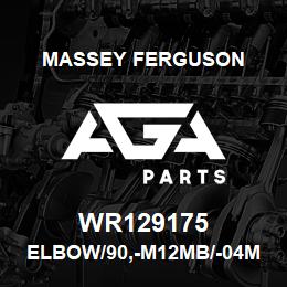 WR129175 Massey Ferguson ELBOW/90,-M12MB/-04MJ | AGA Parts