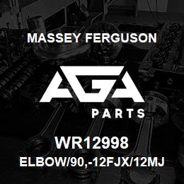 WR12998 Massey Ferguson ELBOW/90,-12FJX/12MJ | AGA Parts