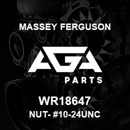 WR18647 Massey Ferguson NUT- #10-24UNC | AGA Parts