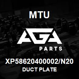 XP58620400002/N20 MTU Duct Plate | AGA Parts