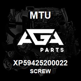 XP59425200022 MTU Screw | AGA Parts