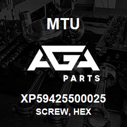 XP59425500025 MTU Screw, Hex | AGA Parts