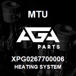 XPG0267700006 MTU HEATING SYSTEM | AGA Parts