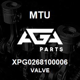 XPG0268100006 MTU VALVE | AGA Parts