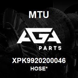 XPK9920200046 MTU Hose* | AGA Parts