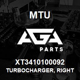 XT3410100092 MTU Turbocharger, Right | AGA Parts