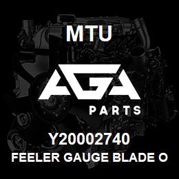 Y20002740 MTU FEELER GAUGE BLADE O.20 MM | AGA Parts