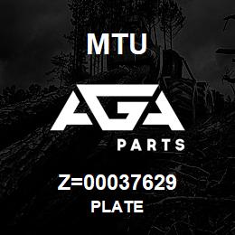 Z=00037629 MTU PLATE | AGA Parts