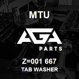 Z=001 667 MTU TAB WASHER | AGA Parts