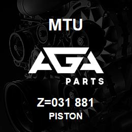 Z=031 881 MTU PISTON | AGA Parts