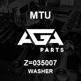 Z=035007 MTU WASHER | AGA Parts