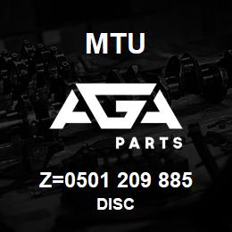 Z=0501 209 885 MTU DISC | AGA Parts