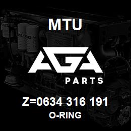 Z=0634 316 191 MTU O-RING | AGA Parts