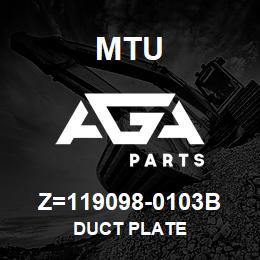 Z=119098-0103B MTU DUCT PLATE | AGA Parts