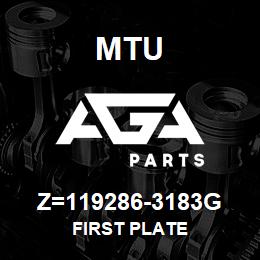 Z=119286-3183G MTU FIRST PLATE | AGA Parts