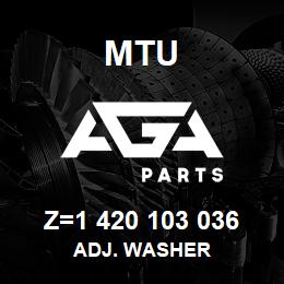 Z=1 420 103 036 MTU ADJ. WASHER | AGA Parts