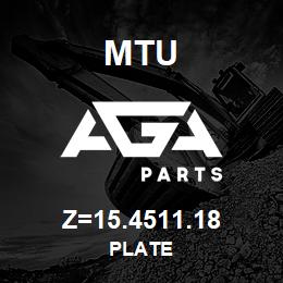 Z=15.4511.18 MTU PLATE | AGA Parts