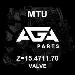 Z=15.4711.70 MTU VALVE | AGA Parts