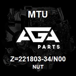 Z=221803-34/N00 MTU NUT | AGA Parts