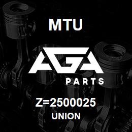 Z=2500025 MTU UNION | AGA Parts