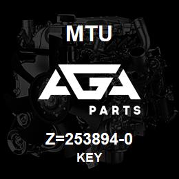 Z=253894-0 MTU KEY | AGA Parts