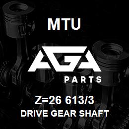 Z=26 613/3 MTU DRIVE GEAR SHAFT | AGA Parts