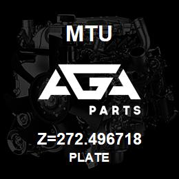 Z=272.496718 MTU PLATE | AGA Parts