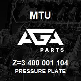 Z=3 400 001 104 MTU PRESSURE PLATE | AGA Parts