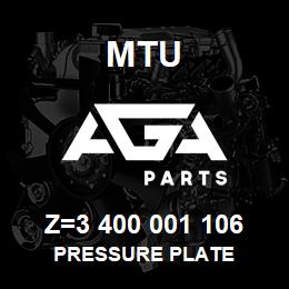 Z=3 400 001 106 MTU PRESSURE PLATE | AGA Parts