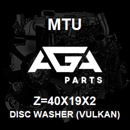 Z=40X19X2 MTU DISC WASHER (VULKAN) | AGA Parts