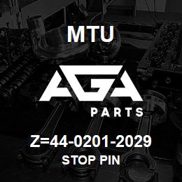 Z=44-0201-2029 MTU STOP PIN | AGA Parts