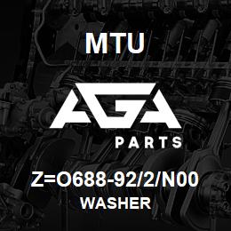 Z=O688-92/2/N00 MTU WASHER | AGA Parts
