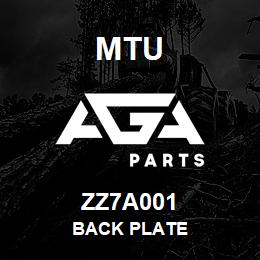 ZZ7A001 MTU Back Plate | AGA Parts